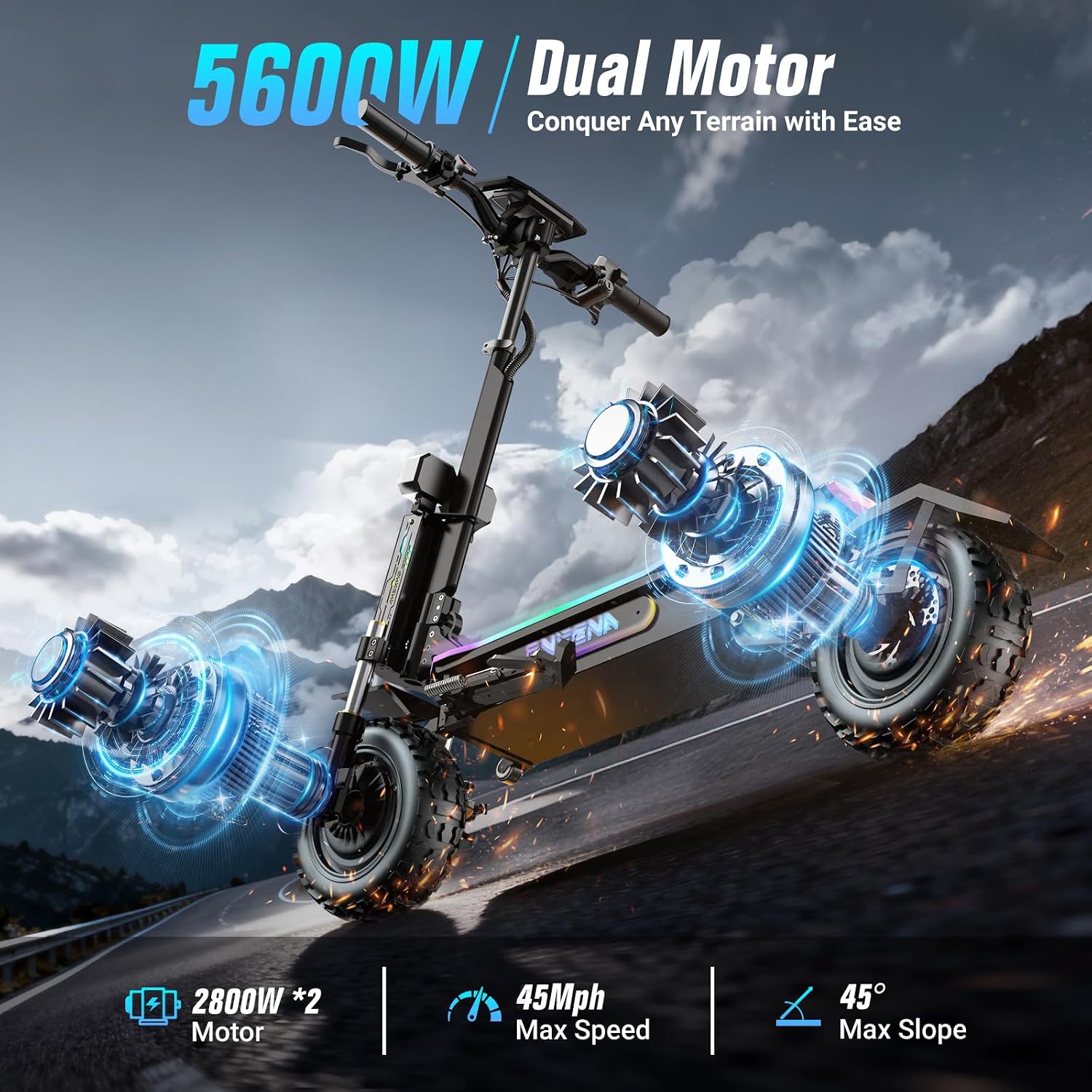 Monopattini Elettrici per Adul - 60V 5600W Dual Motor Electric Scooter recensione e prezzo